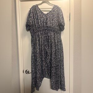 Baltic Born Navy Blue Floral Midi Dress Size 3XL